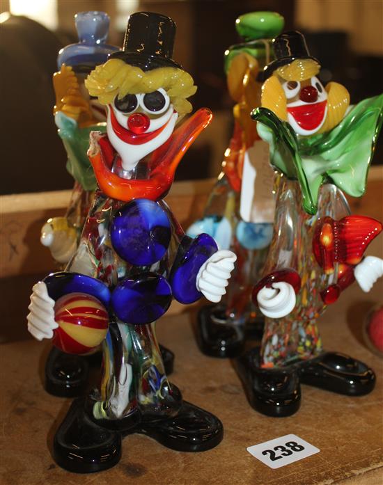 4 Murano clowns